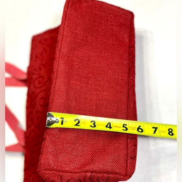 Jute Pocket Tote in Coral Red - Picture 6 of 12